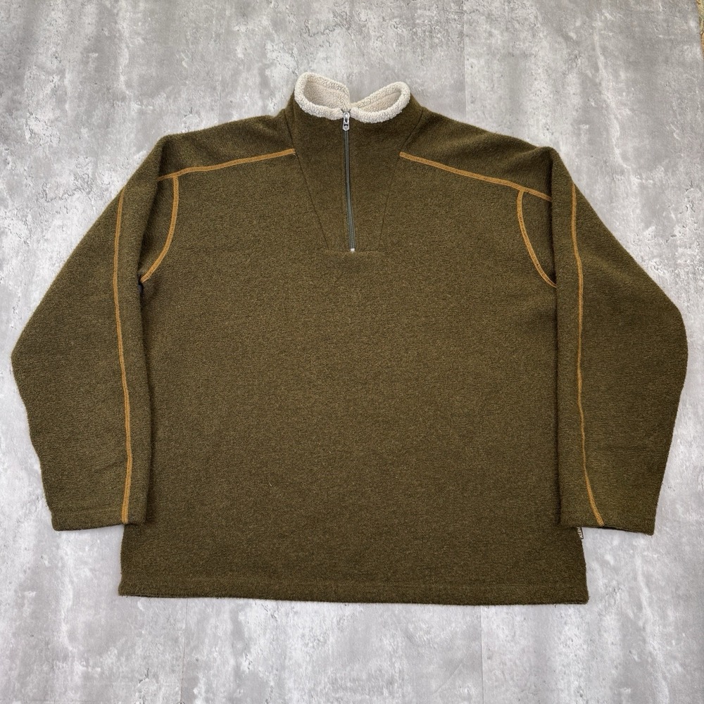 Kuhl Jacket Mens XXL Brown Alfpaca Fleece 1/4 Zip Outdoors Hiking Granola